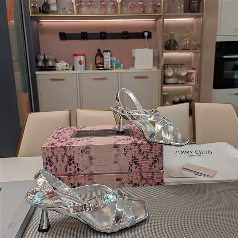 J1m*y Ch00 jess 65mm sandals silver