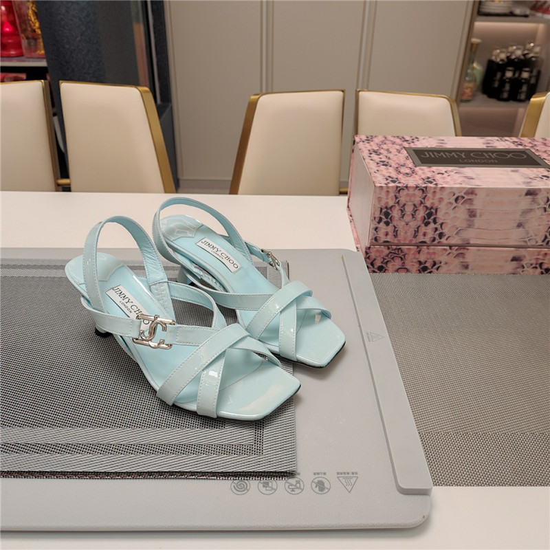 J1m*y Ch00 jess 95 blue leather sandals