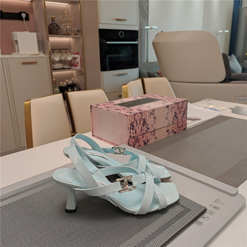 J1m*y Ch00 jess 95 blue leather sandals