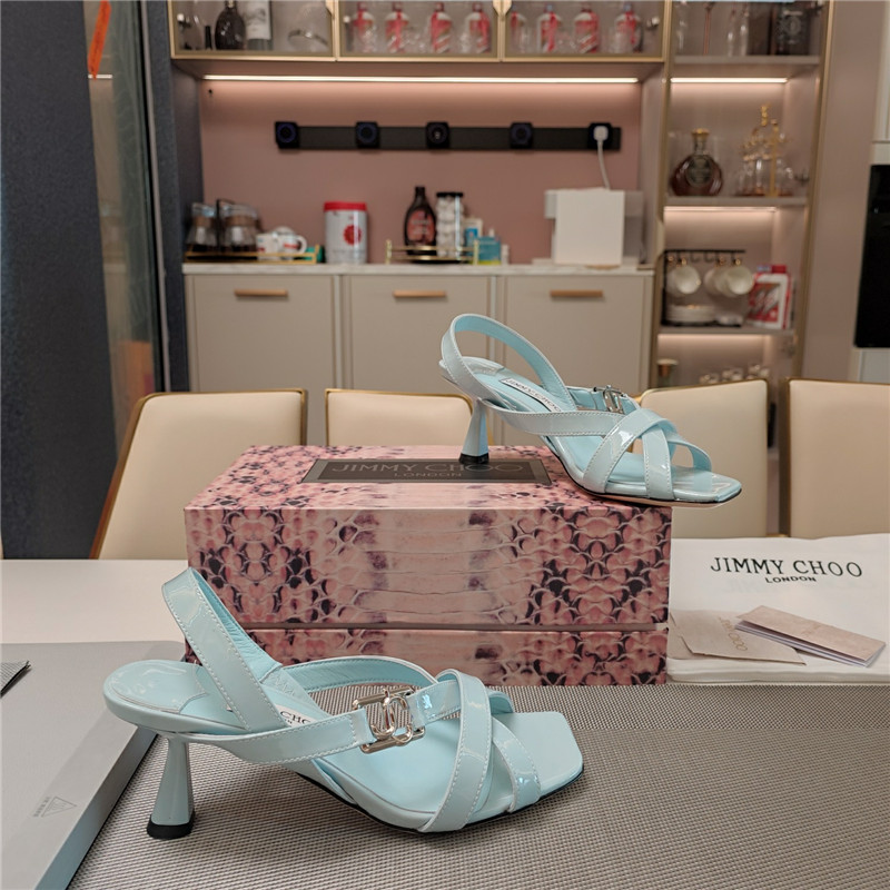 J1m*y Ch00 jess 95 blue leather sandals