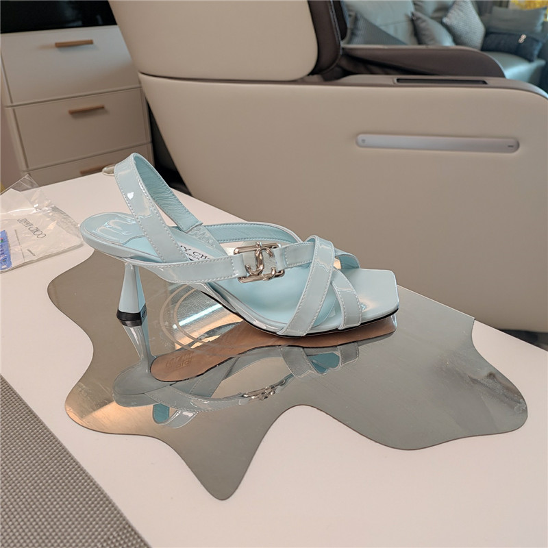 J1m*y Ch00 jess 95 blue leather sandals