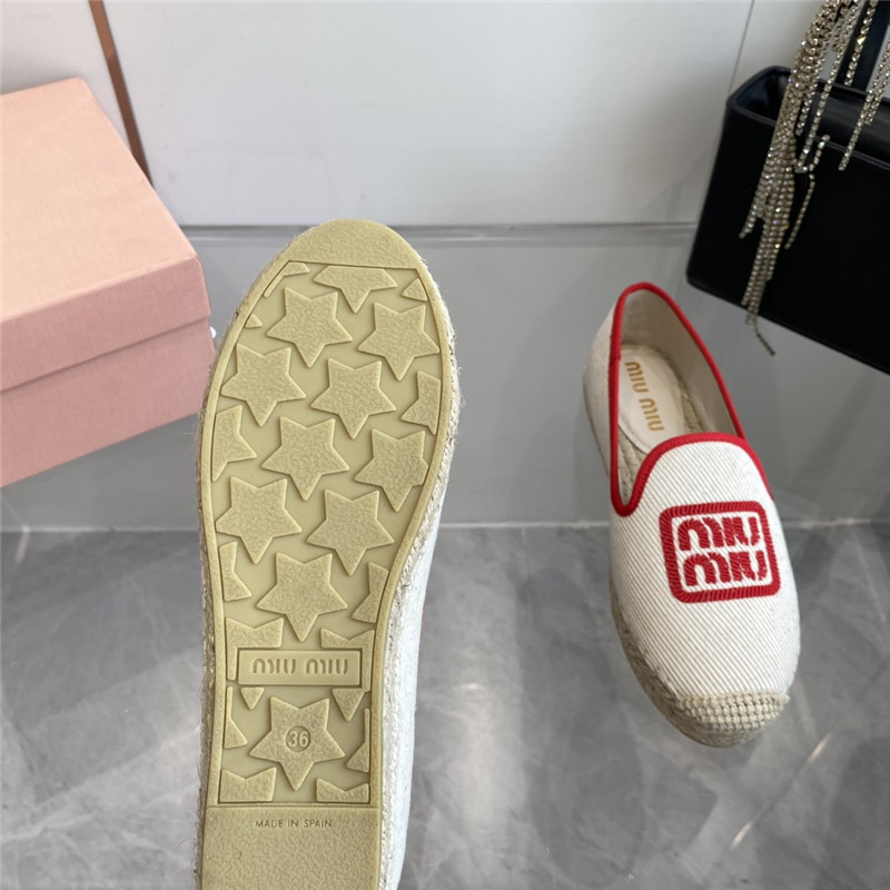 Miu Miu Logo-Embroidered Slip-On Espadrilles