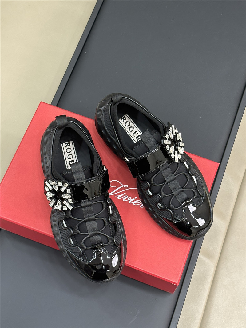roger vivier D1am0nd buckle sneakers black