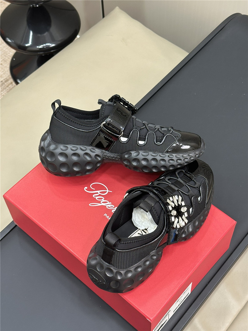 roger vivier D1am0nd buckle sneakers black