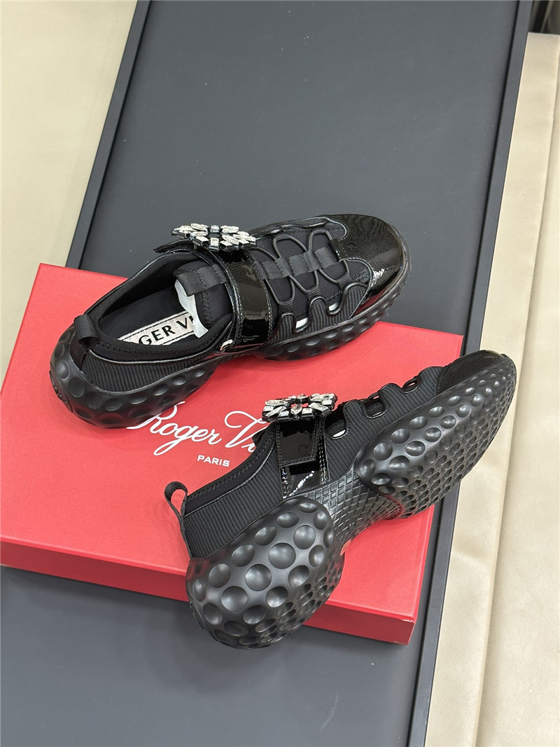 roger vivier D1am0nd buckle sneakers black