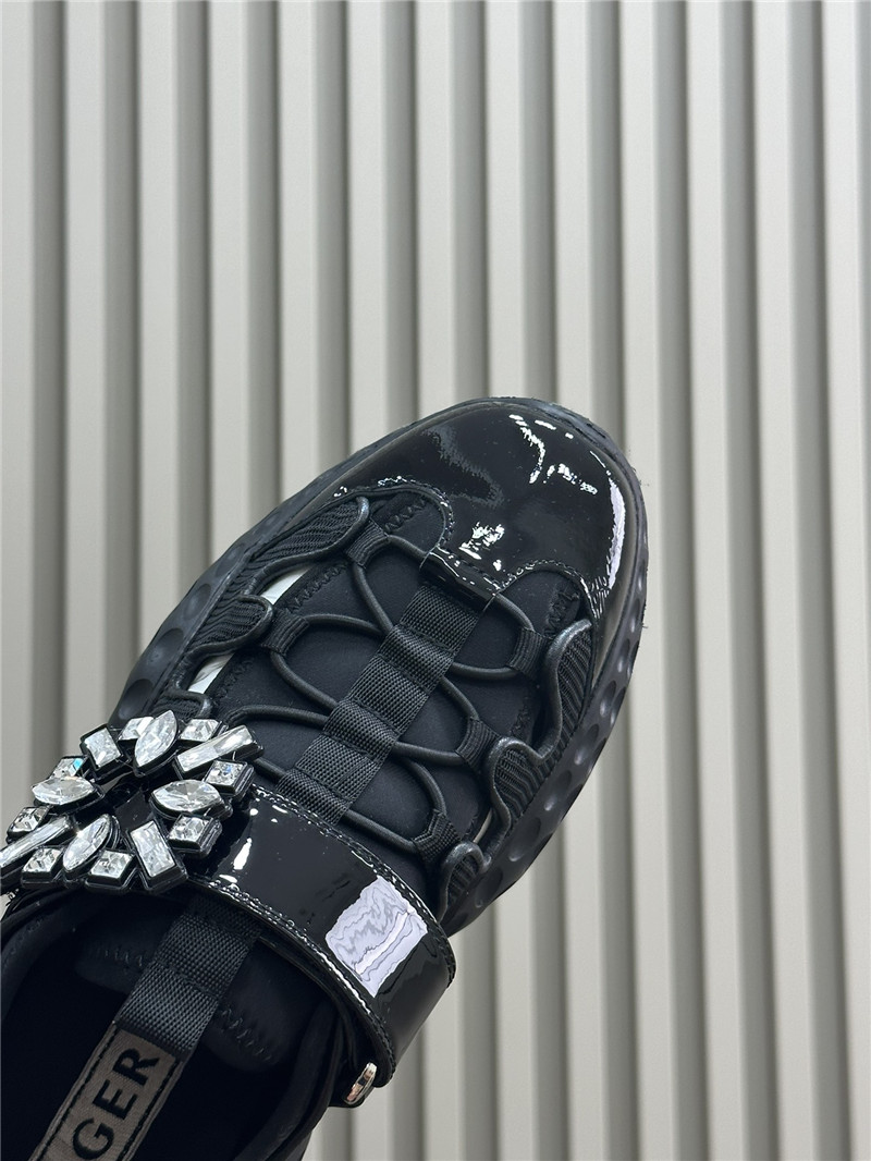 roger vivier D1am0nd buckle sneakers black