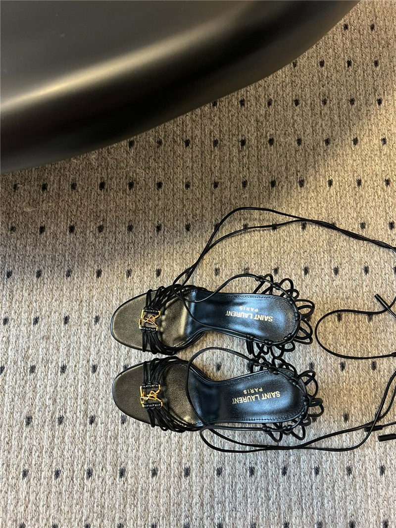 Sa1nt Lau*nt babylone 90mm leather sandals in black