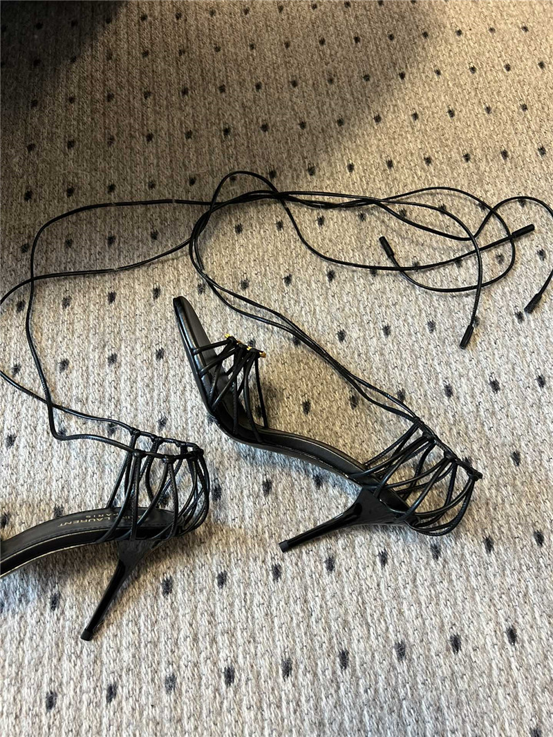 Sa1nt Lau*nt babylone 90mm leather sandals in black