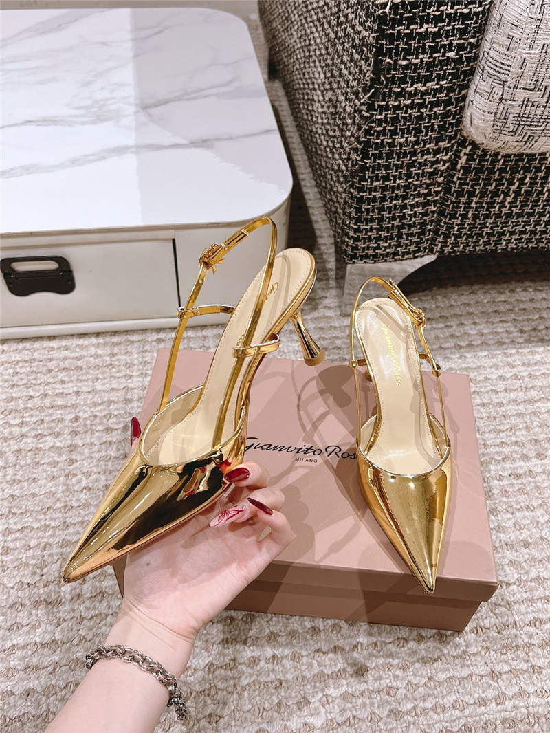 Gianvito Rossi Ribbon 85mm Slingback Pumps Gold