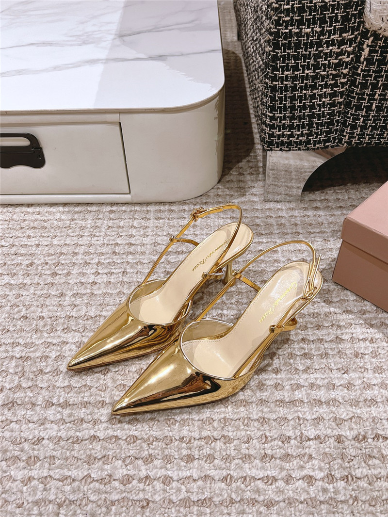 Gianvito Rossi Ribbon 85mm Slingback Pumps Gold