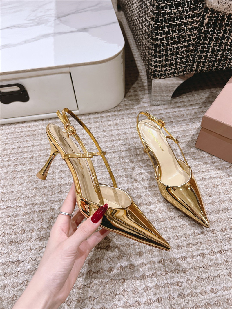 Gianvito Rossi Ribbon 85mm Slingback Pumps Gold
