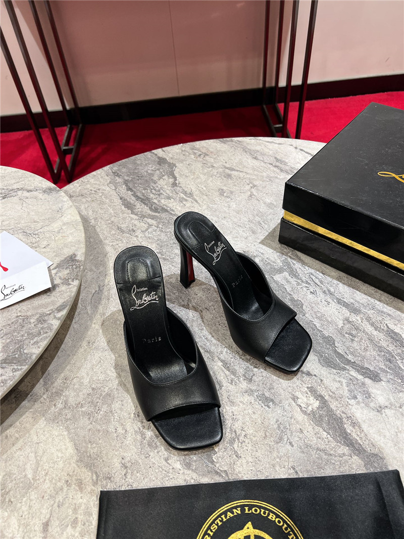 Chr1st1an louboutin condora black leather mules