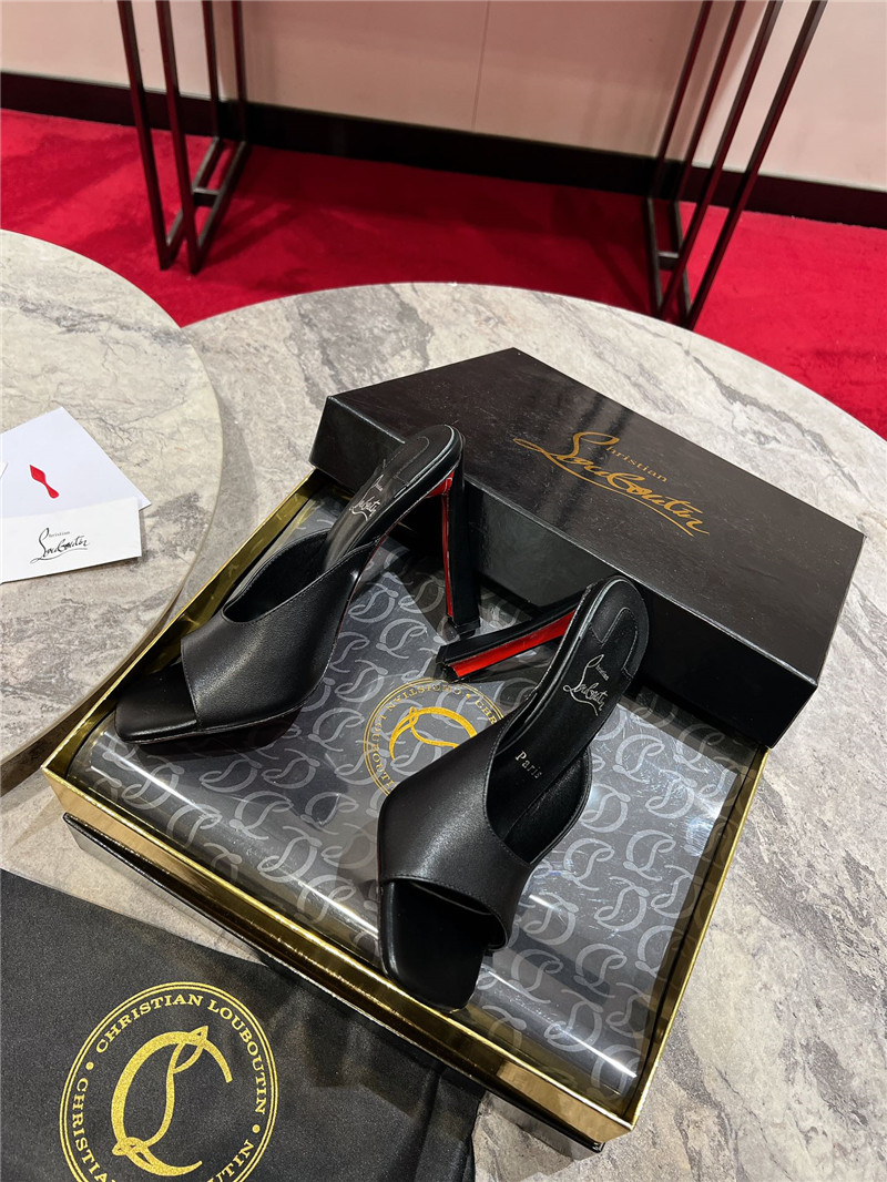 Chr1st1an louboutin condora black leather mules