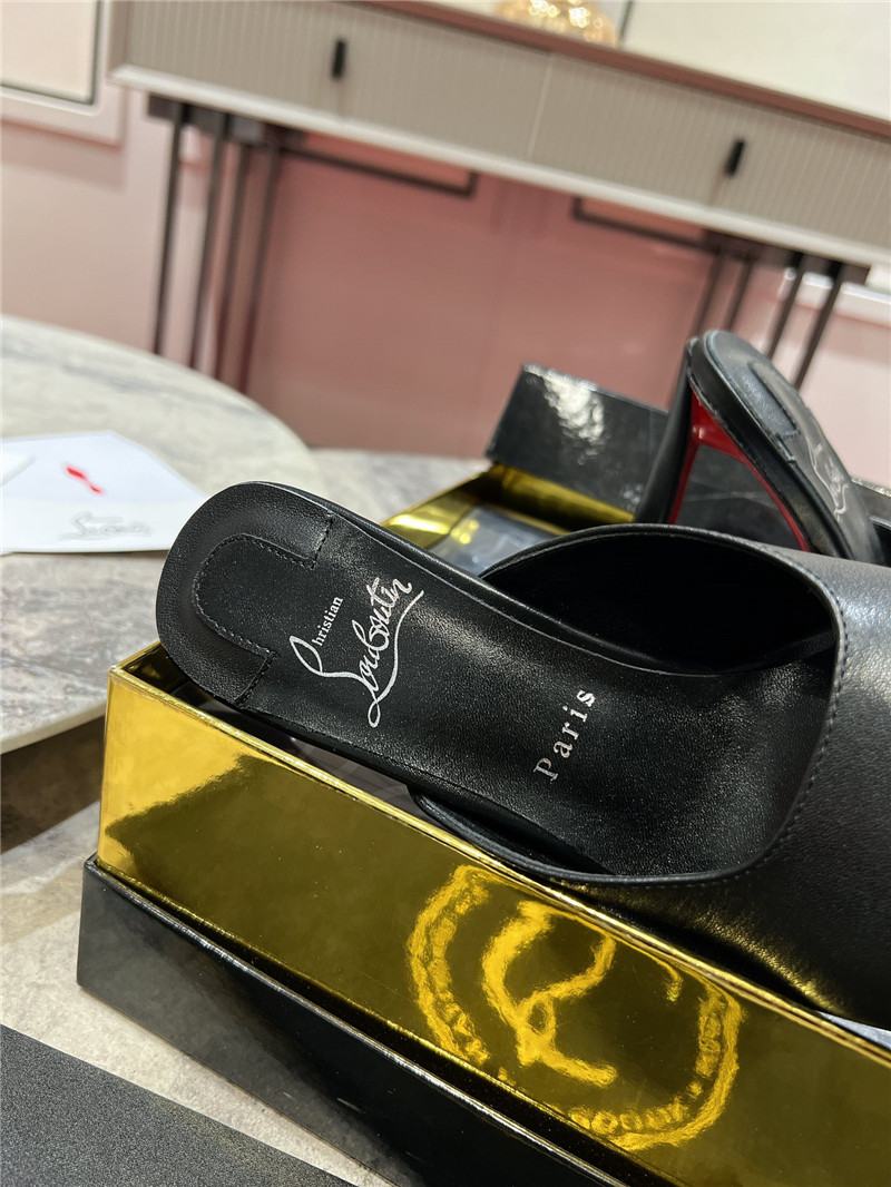 Chr1st1an louboutin condora black leather mules