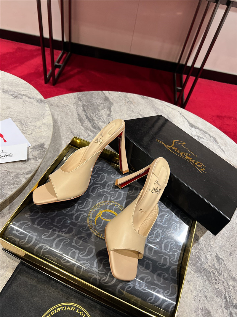 Chr1st1an louboutin condora 85 beige leather mules