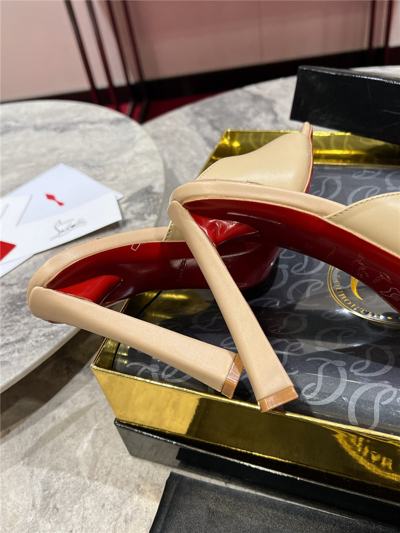 Chr1st1an louboutin condora 85 beige leather mules