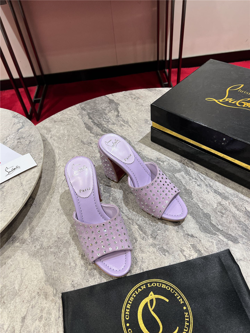 Chr1st1an louboutin jane 85 purple strass mules
