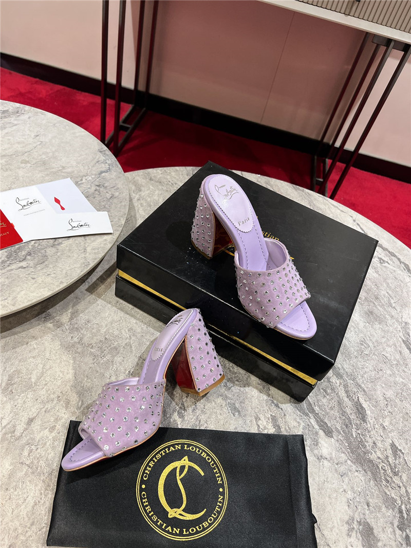 Chr1st1an louboutin jane 85 purple strass mules