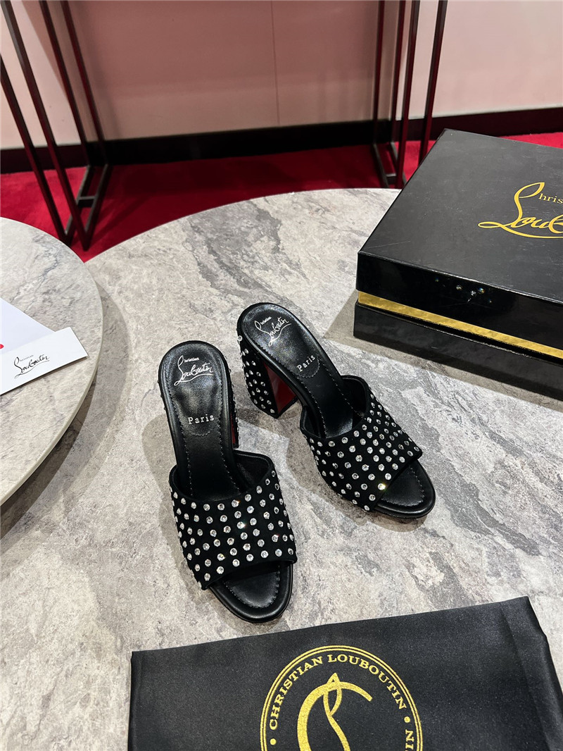 Chr1st1an louboutin jane 85 black strass mules