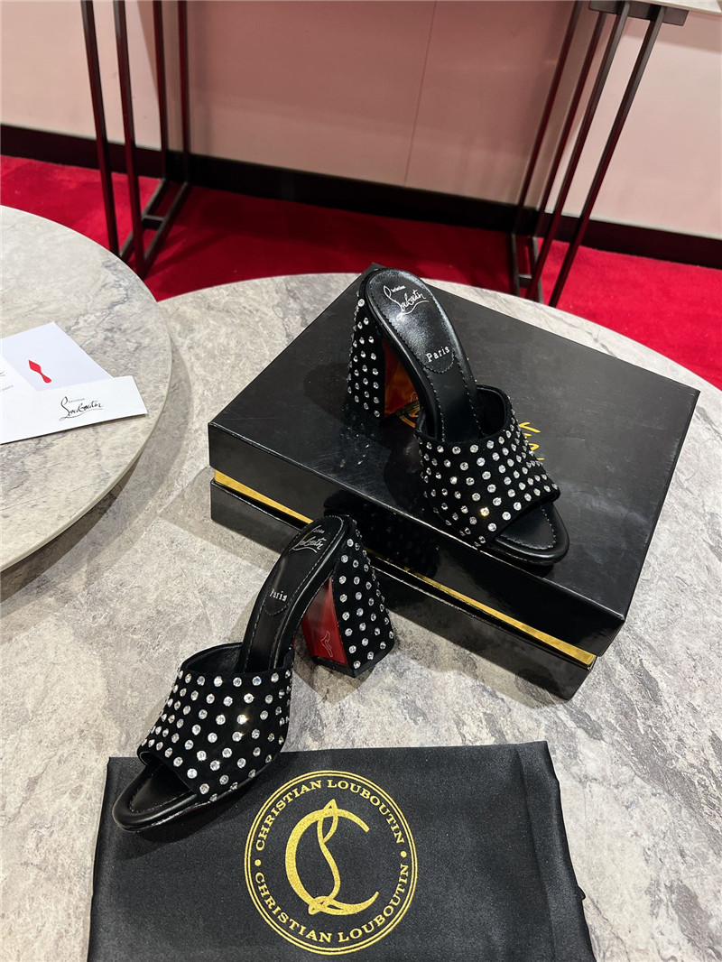 Chr1st1an louboutin jane 85 black strass mules