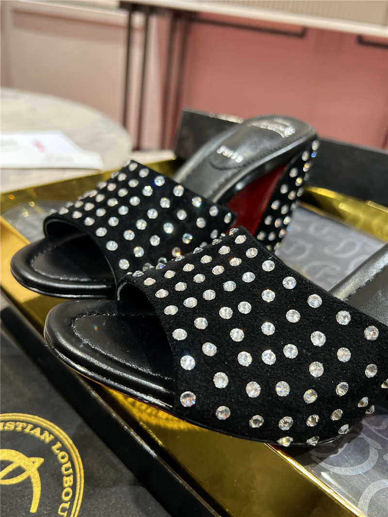 Chr1st1an louboutin jane 85 black strass mules