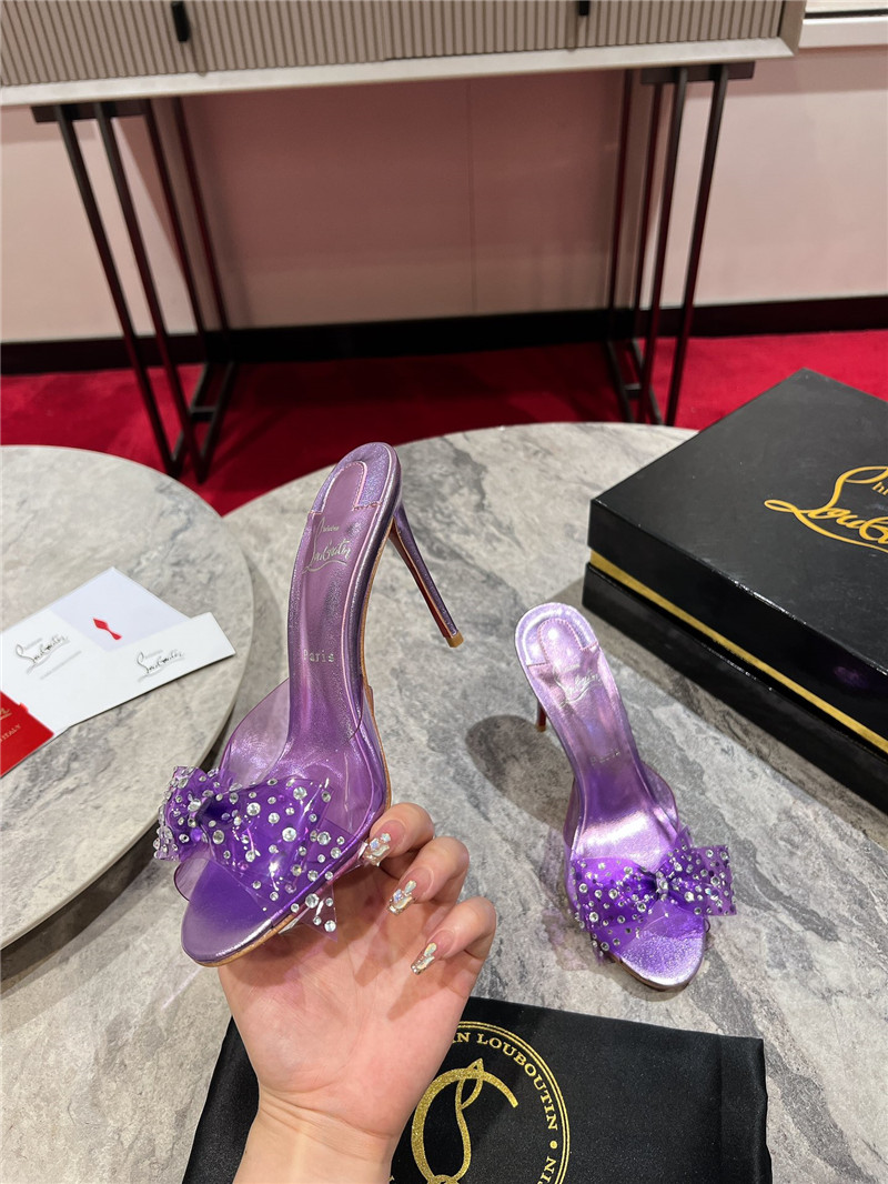 Chr1st1an louboutin aqua 80mm leather mules in purple