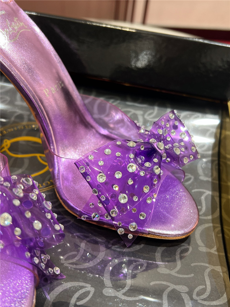 Chr1st1an louboutin aqua 80mm leather mules in purple