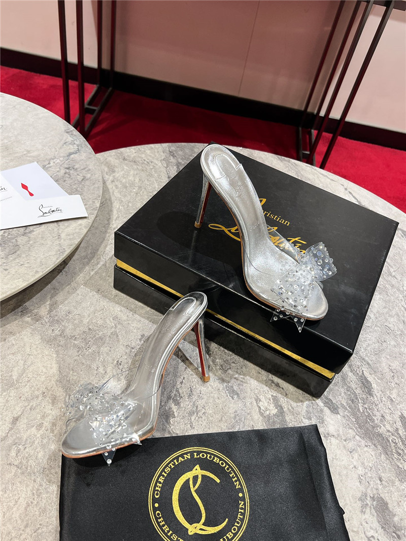 Chr1st1an louboutin aqua 80mm leather mules