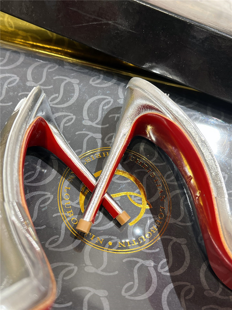 Chr1st1an louboutin aqua 80mm leather mules