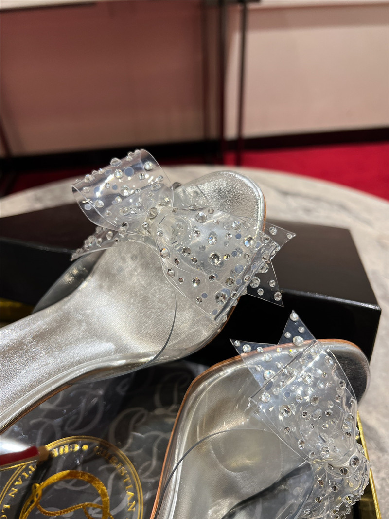 Chr1st1an louboutin aqua 80mm leather mules