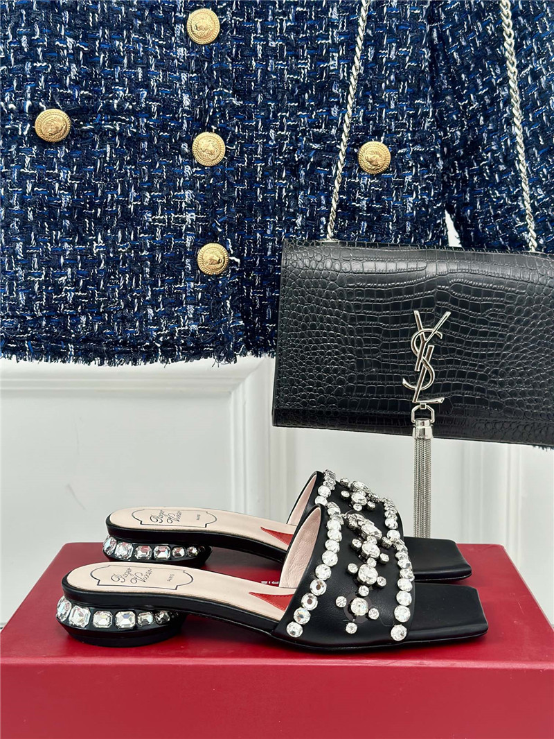 Roger Vivier Leather Disco 25 Mules