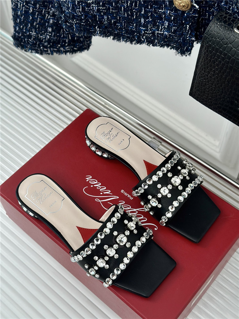 Roger Vivier Leather Disco 25 Mules