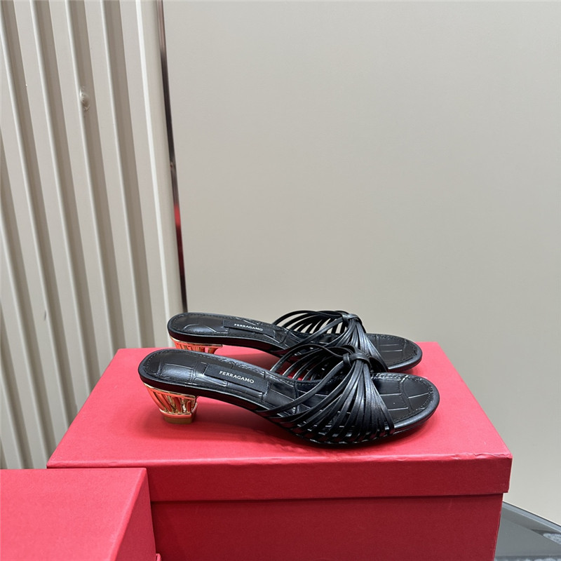 Ferragamo Multi-Strap 40mm Leather Mules