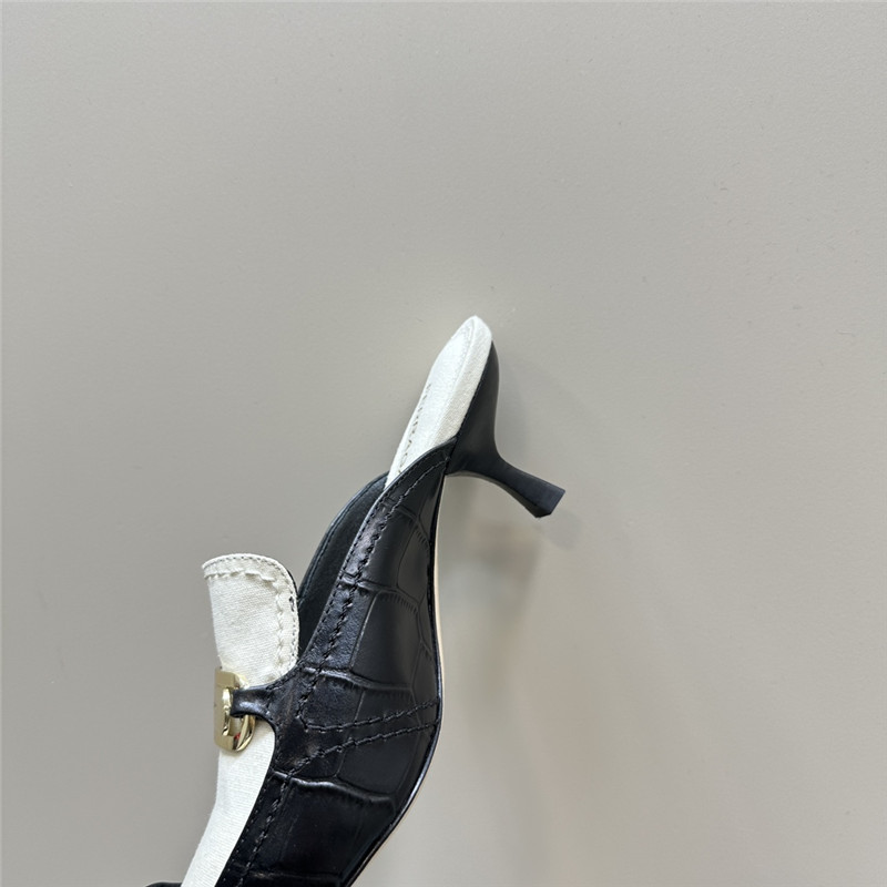 Ferragamo 55mm Crocodile-Effect Leather Mules in White