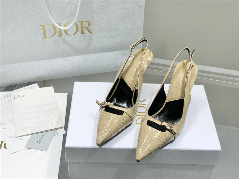 D10r slingback pointed toe pumps beige