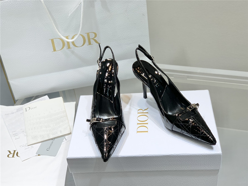 Dior Slingback Pointed Toe Pumps Black