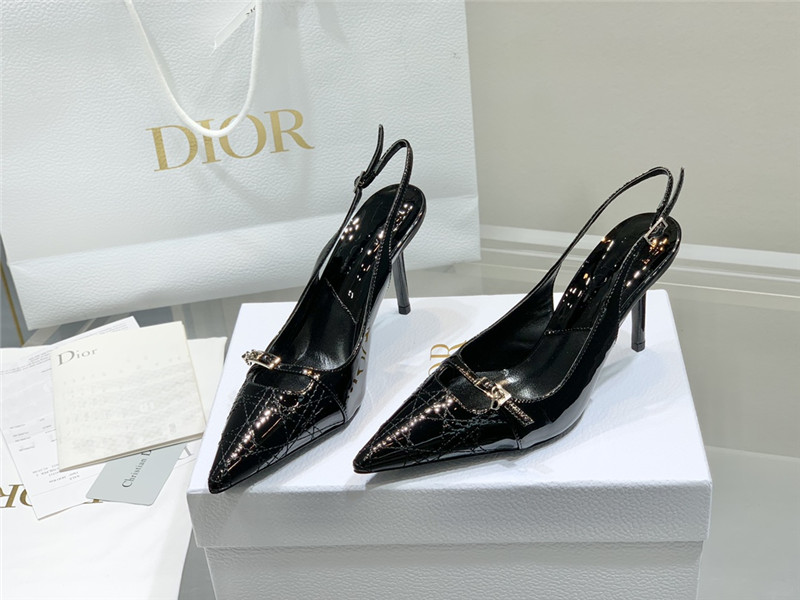 Dior Slingback Pointed Toe Pumps Black