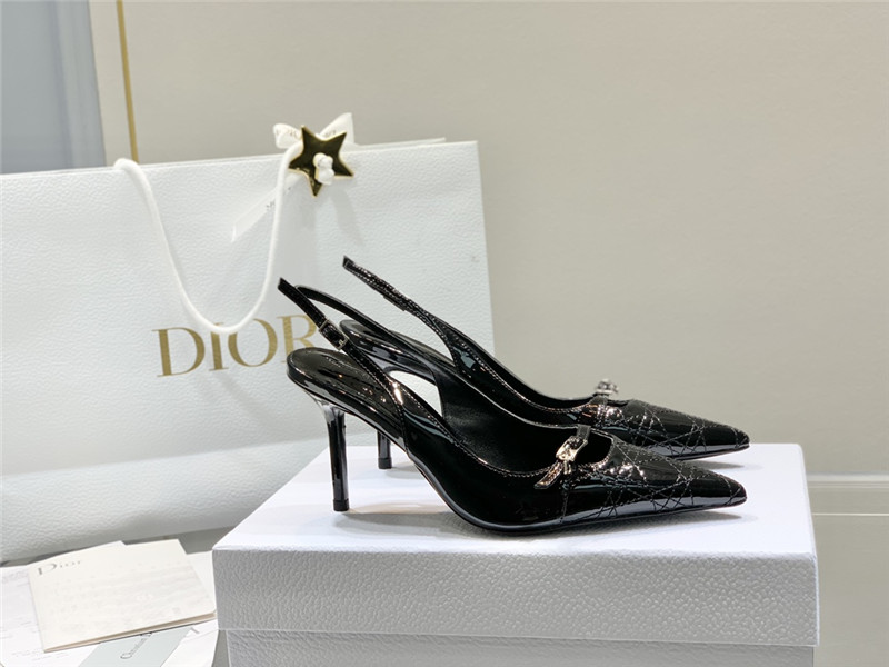 Dior Slingback Pointed Toe Pumps Black