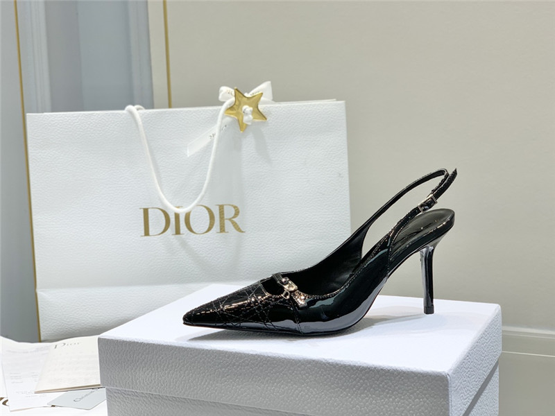 Dior Slingback Pointed Toe Pumps Black