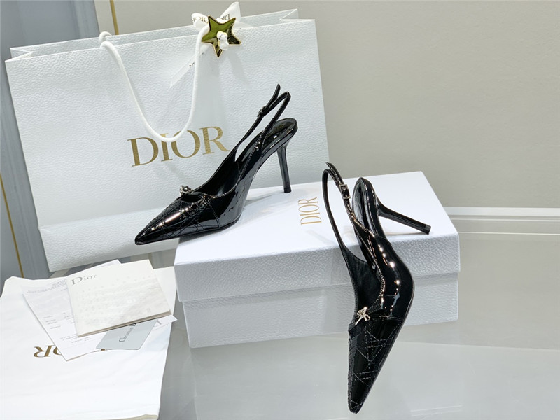 Dior Slingback Pointed Toe Pumps Black