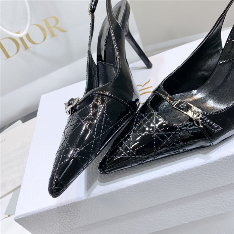 Dior Slingback Pointed Toe Pumps Black