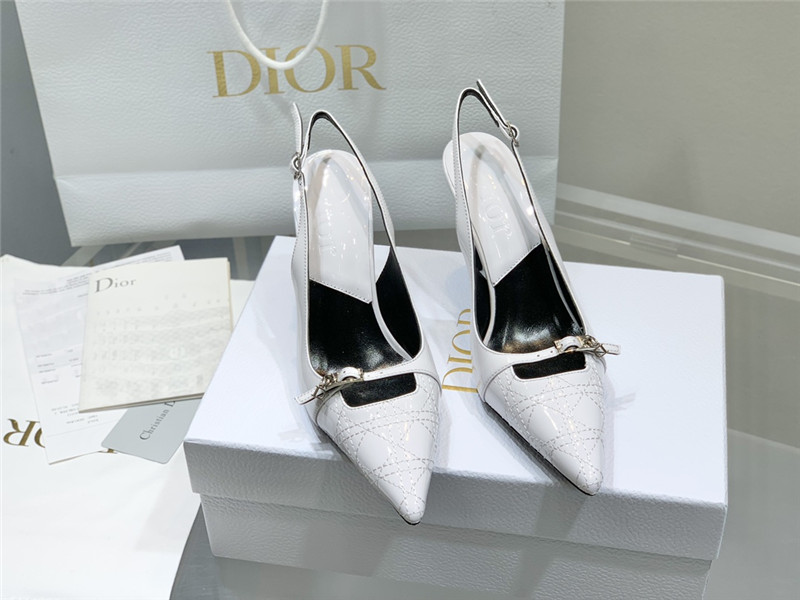 Dior Slingback Pointed Toe Pump White