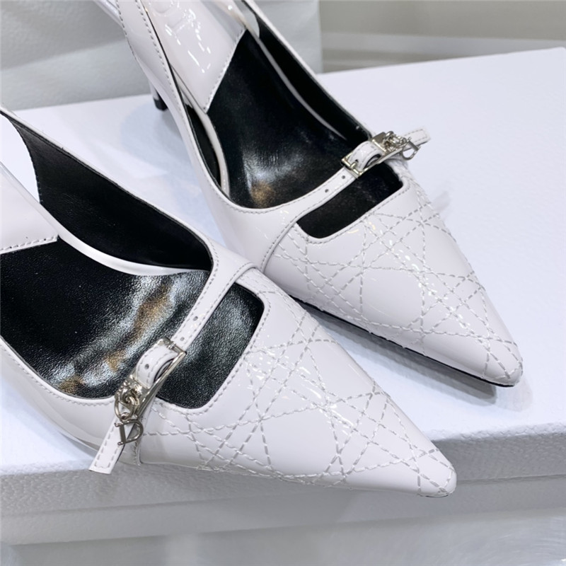 D10r slingback pointed toe pump white