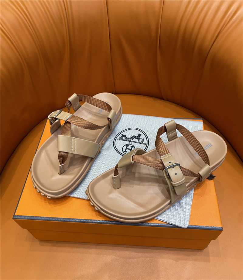 Hermes Inboard Sandals Beige