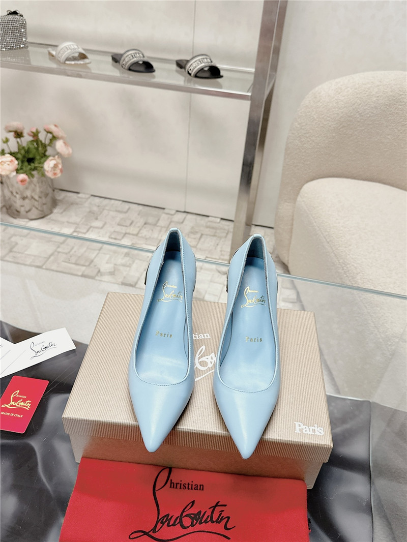 Chr1st1an louboutin ginko 85 leather pump in blue