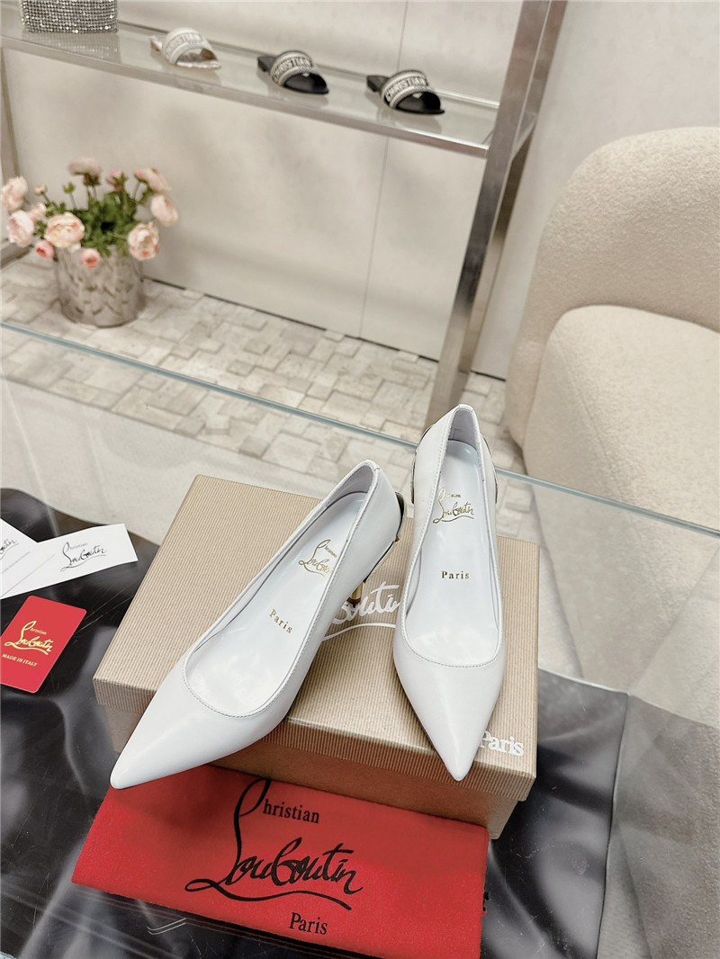 Chr1st1an louboutin ginko 85 leather pump in white