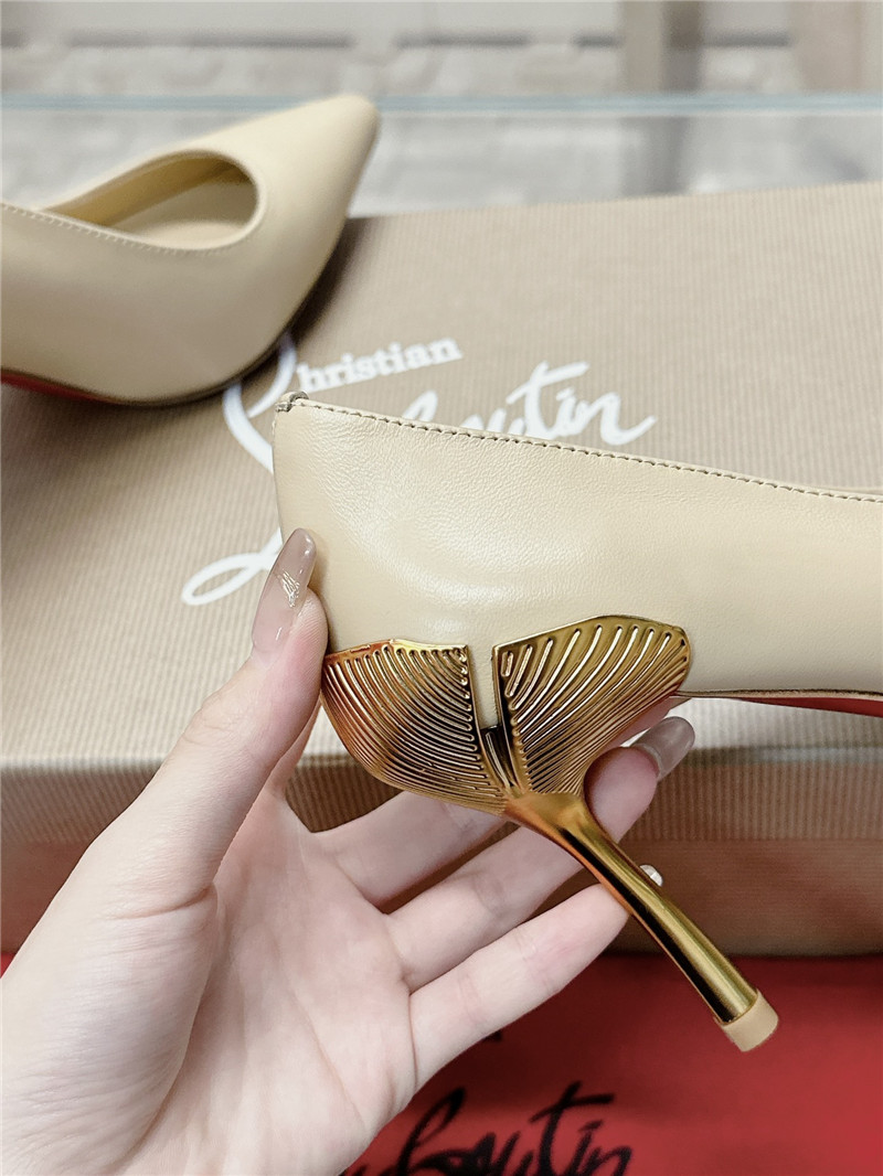 Chr1st1an louboutin ginko 85 leather pump in beige