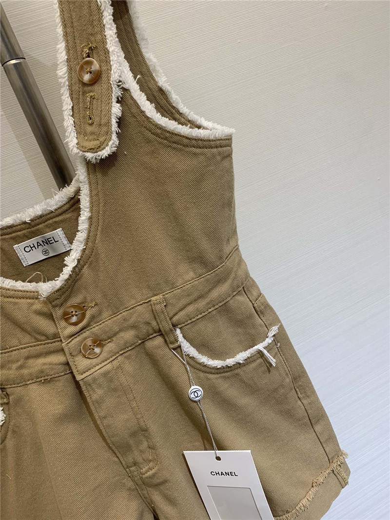 Ch**el work overalls denim shorts replica d&g clothing