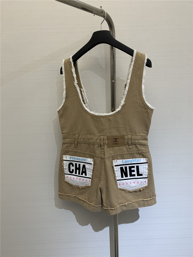 Ch**el work overalls denim shorts replica d&g clothing