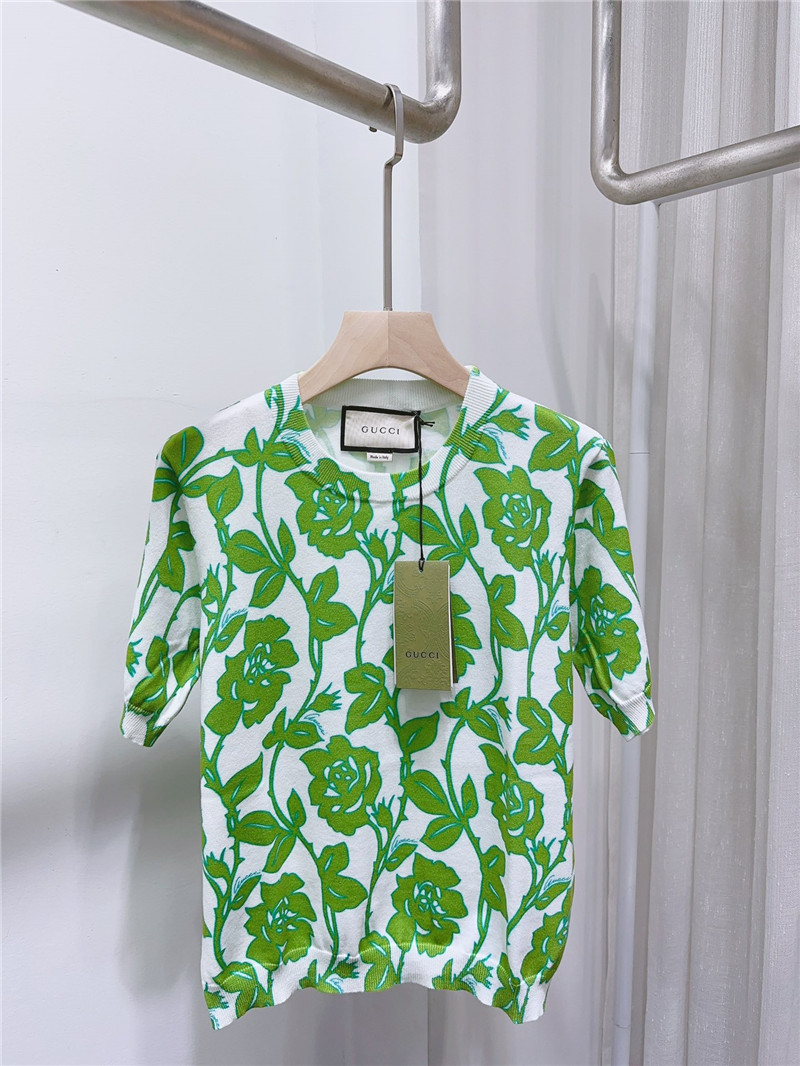 Gucci round neck short sleeve thin top replica d&g clothing
